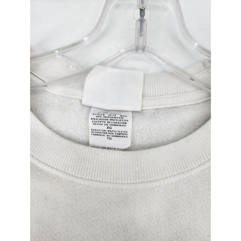 Champion Reverse Weave Crewneck Sweatshirt White Large Logo Spell Out Men's - Picture 5 of 10